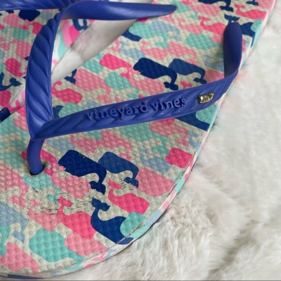 Vineyard Vines | Multi Colored Whale Flip Flops | Size 6 - Picture 3 of 8